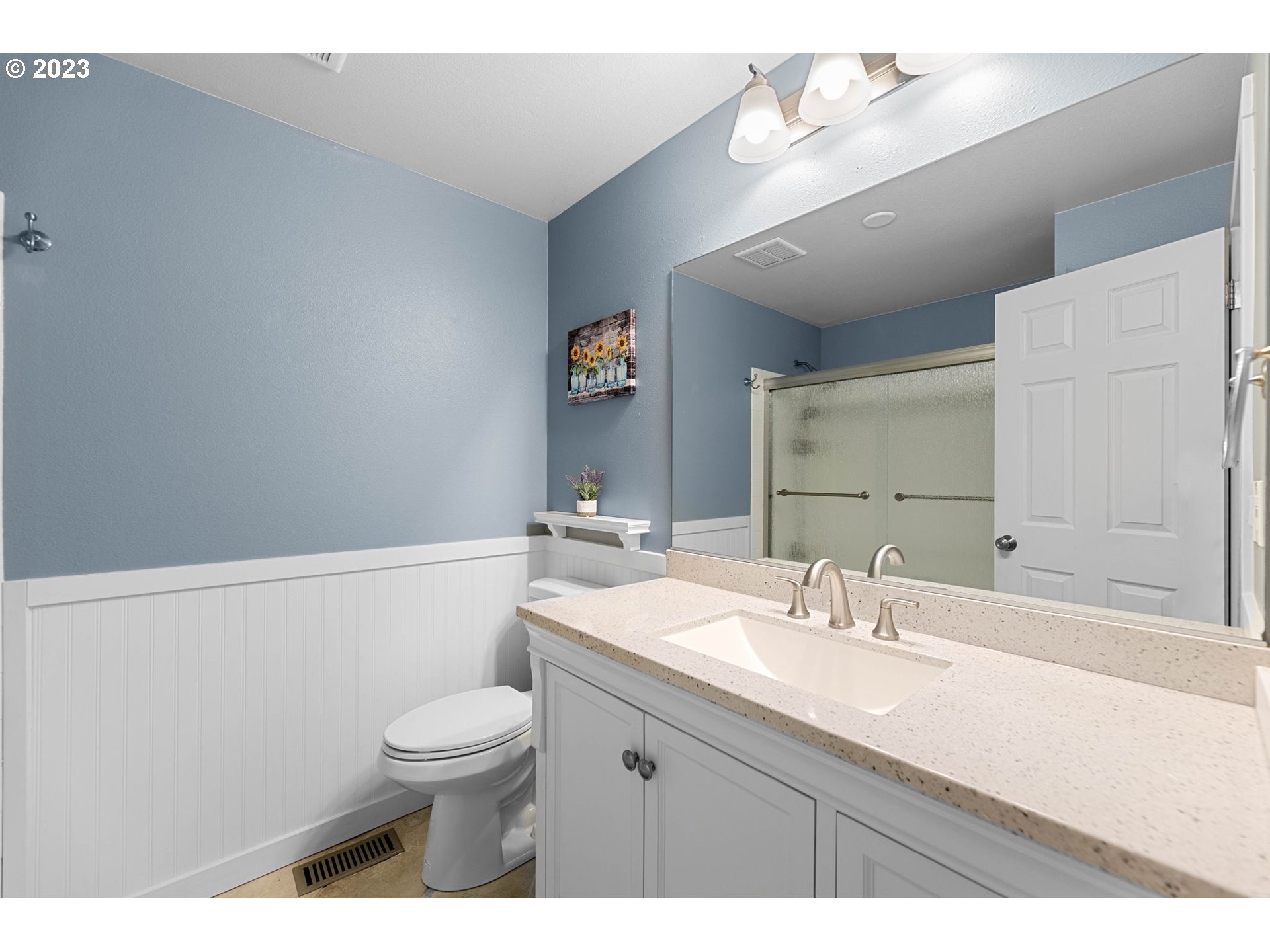 4412 Northeast 292nd Avenue Camas, WA 98607 - Photo 22 of 48 a bathroom with a sink a toilet and a mirror