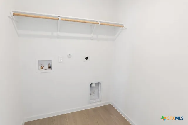 a view of small space with racks on the wall
