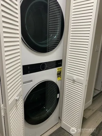 a close view of washer and dryer