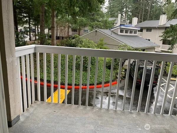 a view of a balcony with outdoor space