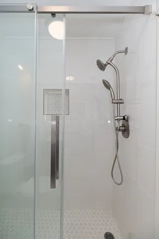 a bathroom with a shower