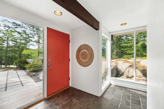 a very nice looking room with a large window