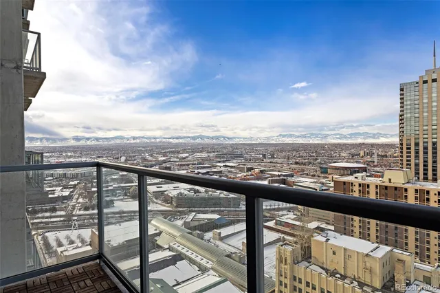 a view of a city from a balcony