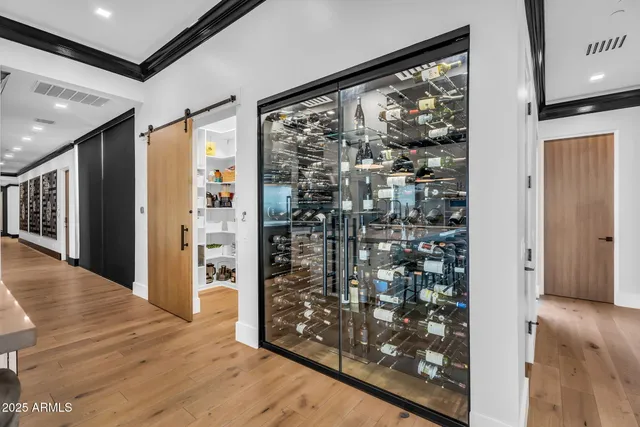 a view of a entryway with wooden floor