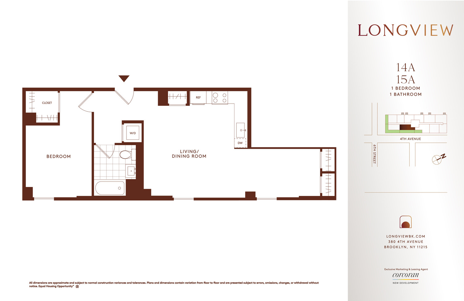 380 4th Avenue, Unit 14A Brooklyn, NY 11215 - Photo 22 of 22 a picture of a floor plan