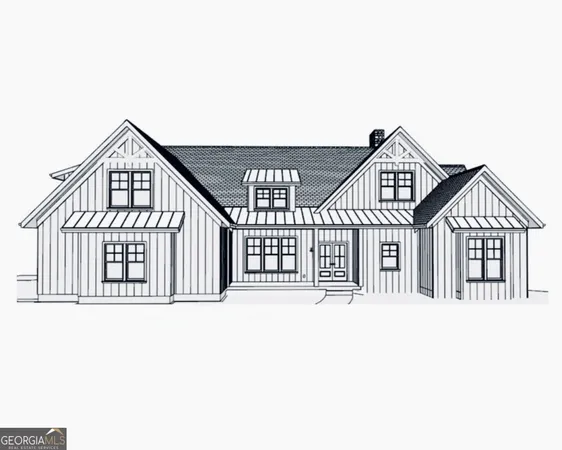 a view of a house with large windows