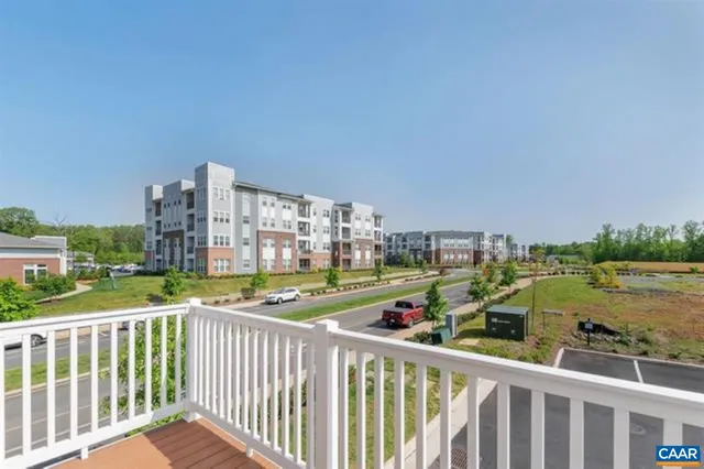 a view of a city from a balcony