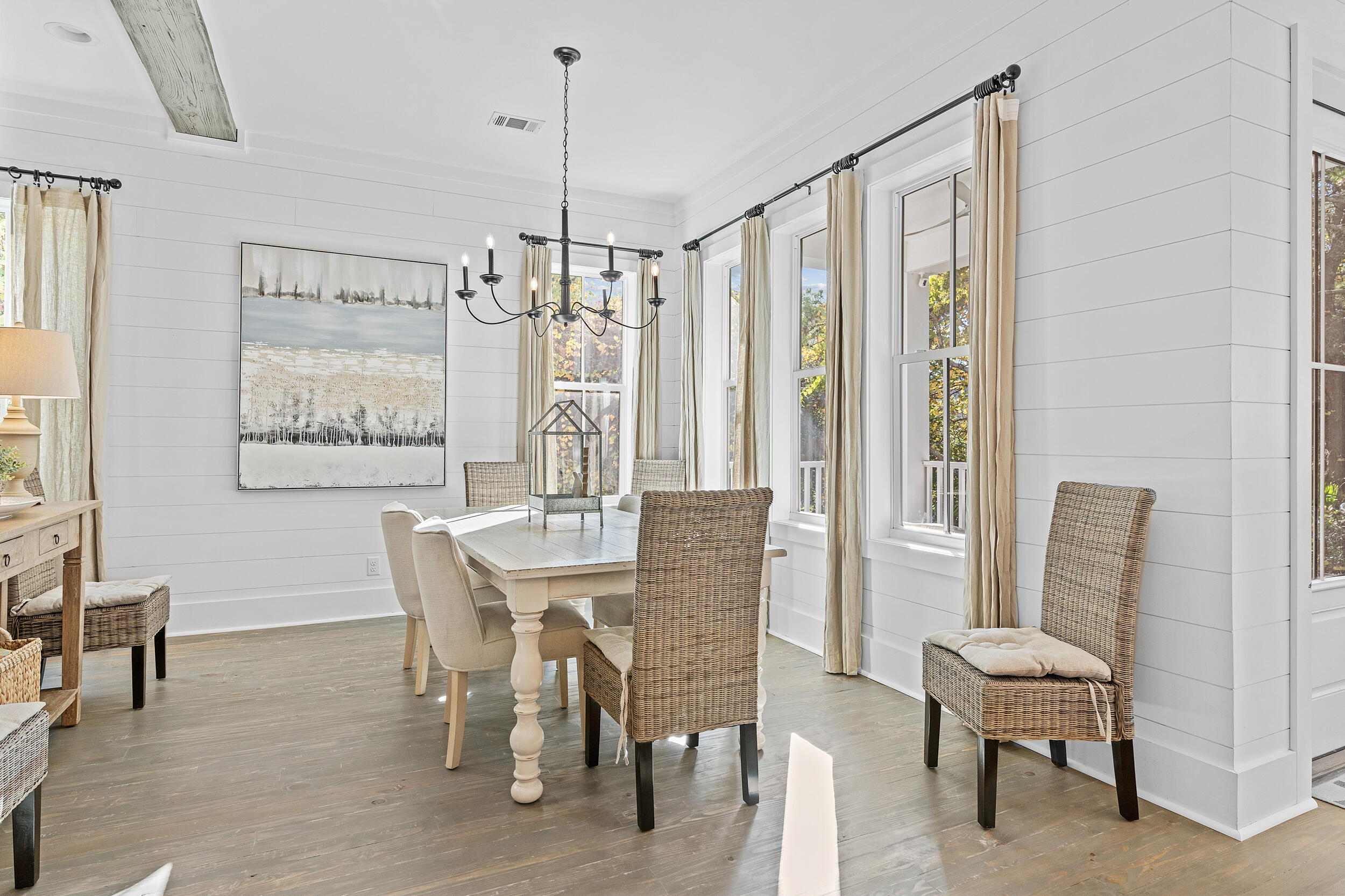 17 Pompano Court Inlet Beach, FL 32461 - Photo 14 of 48 a view of a dining room with furniture window and wooden floor