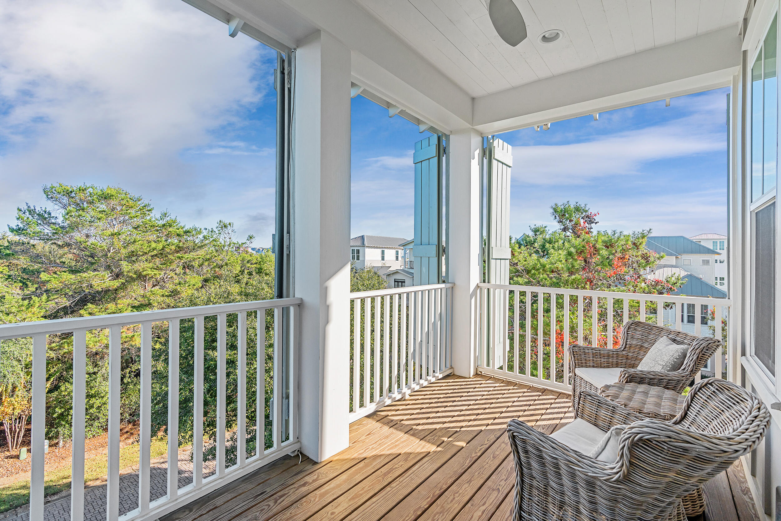 17 Pompano Court Inlet Beach, FL 32461 - Photo 41 of 48 a view of a balcony with wooden floor