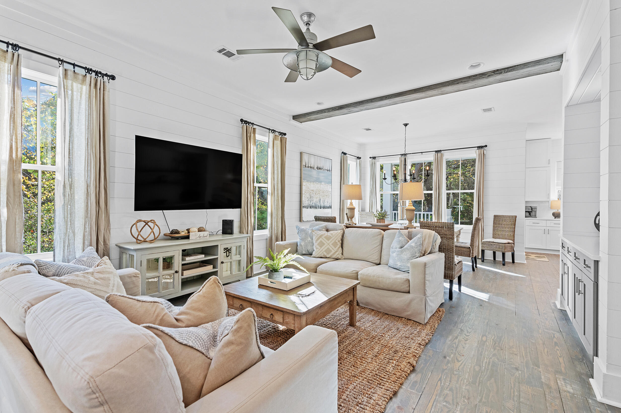 17 Pompano Court Inlet Beach, FL 32461 - Photo 5 of 48 a living room with furniture and a flat screen tv