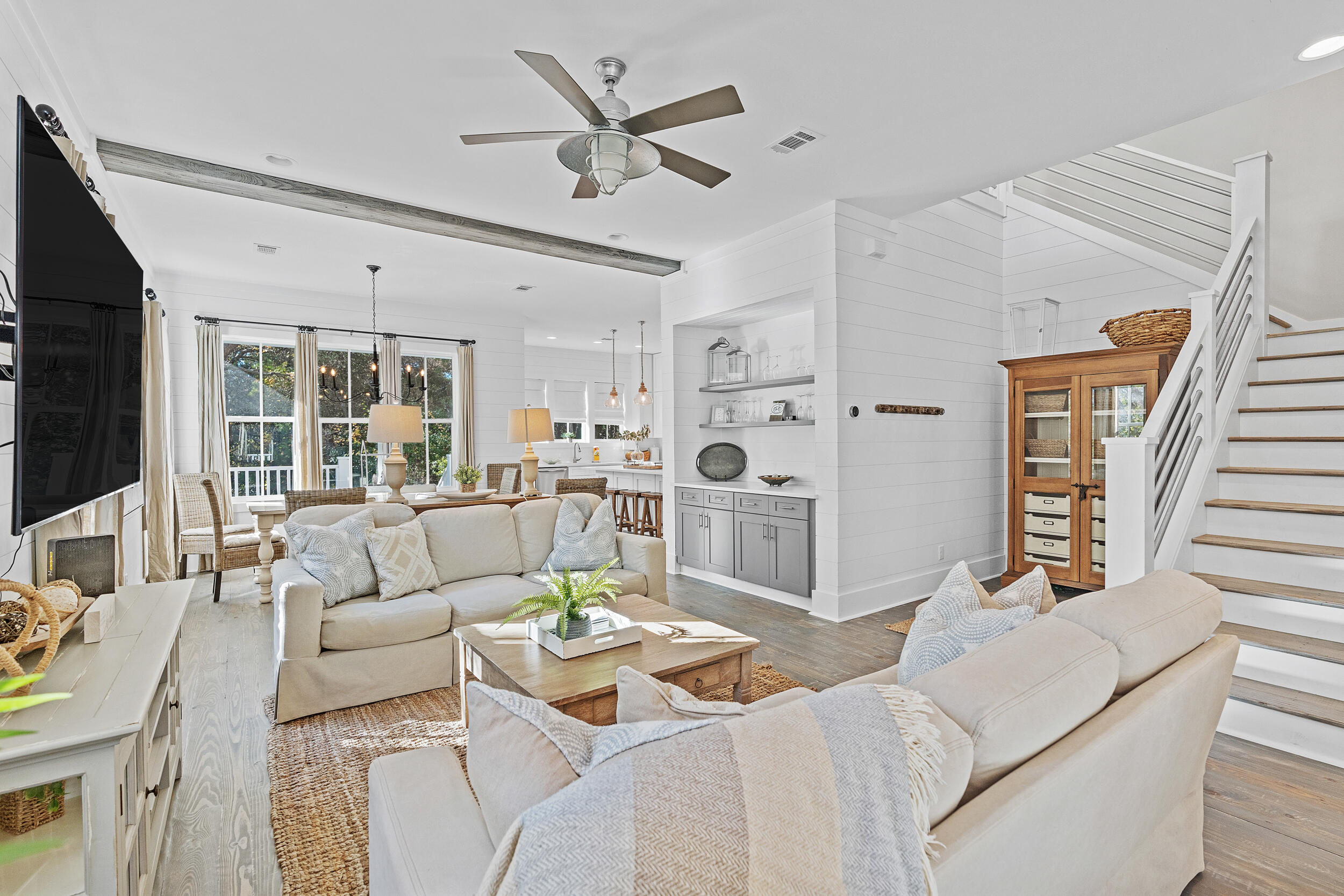 17 Pompano Court Inlet Beach, FL 32461 - Photo 7 of 48 a living room with furniture and a flat screen tv