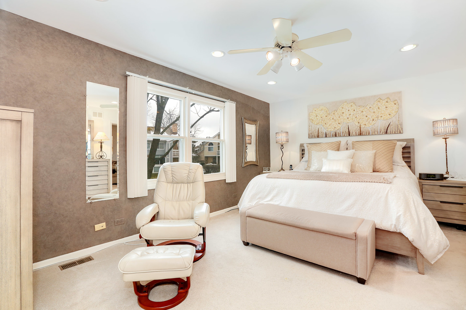 1341 Devonshire Road Buffalo Grove, IL 60089 - Photo 19 of 34 a bedroom with a bed and a large window