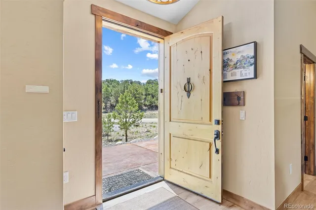 a view of a hallway with closet area