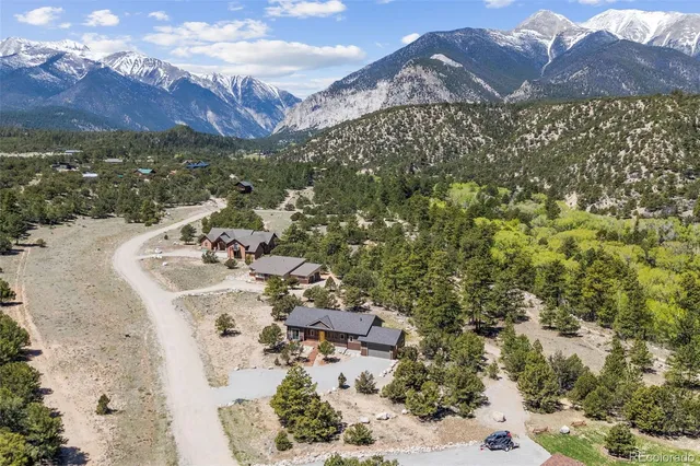 a view of a city with mountain