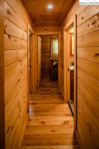 a view of wooden door