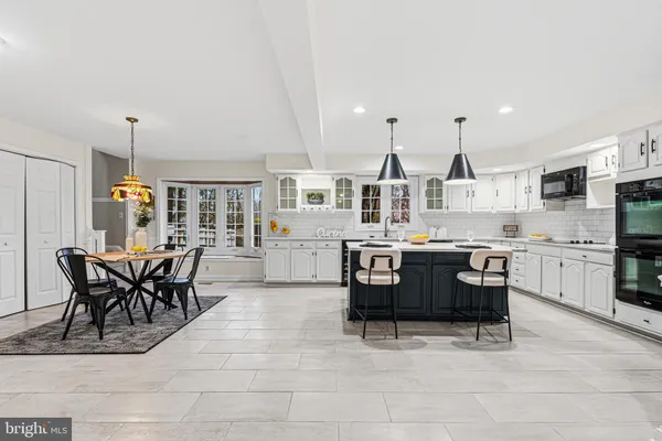 a kitchen with lots of counter top space