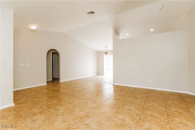 an empty room with a natural light