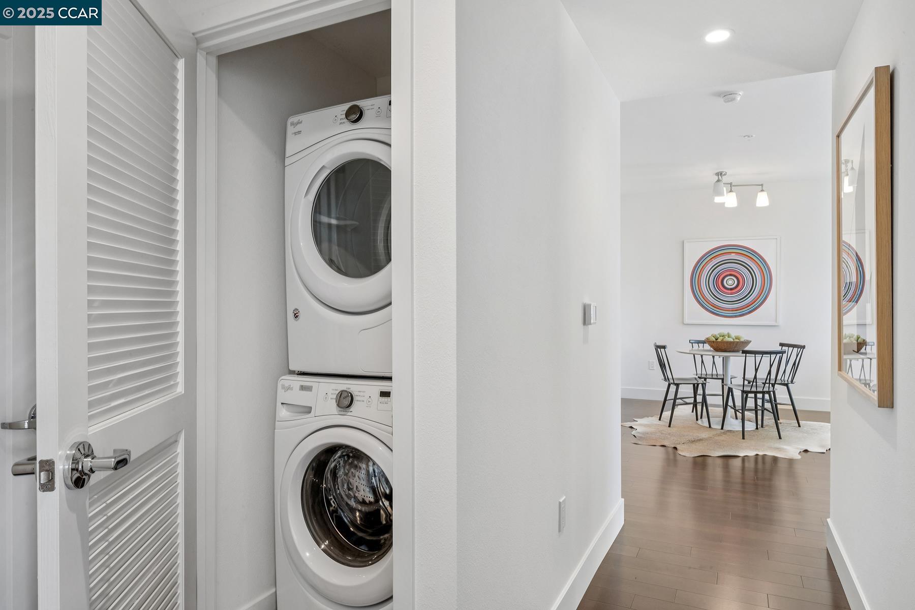 1000 Dewing Avenue, Unit 214 Lafayette, CA 94549 - Photo 18 of 23 a view of a hallway with washer and dryer