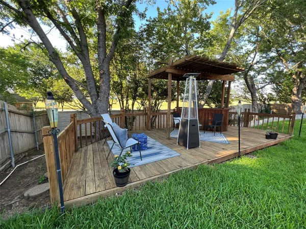 a view of outdoor space yard deck patio and outdoor seating