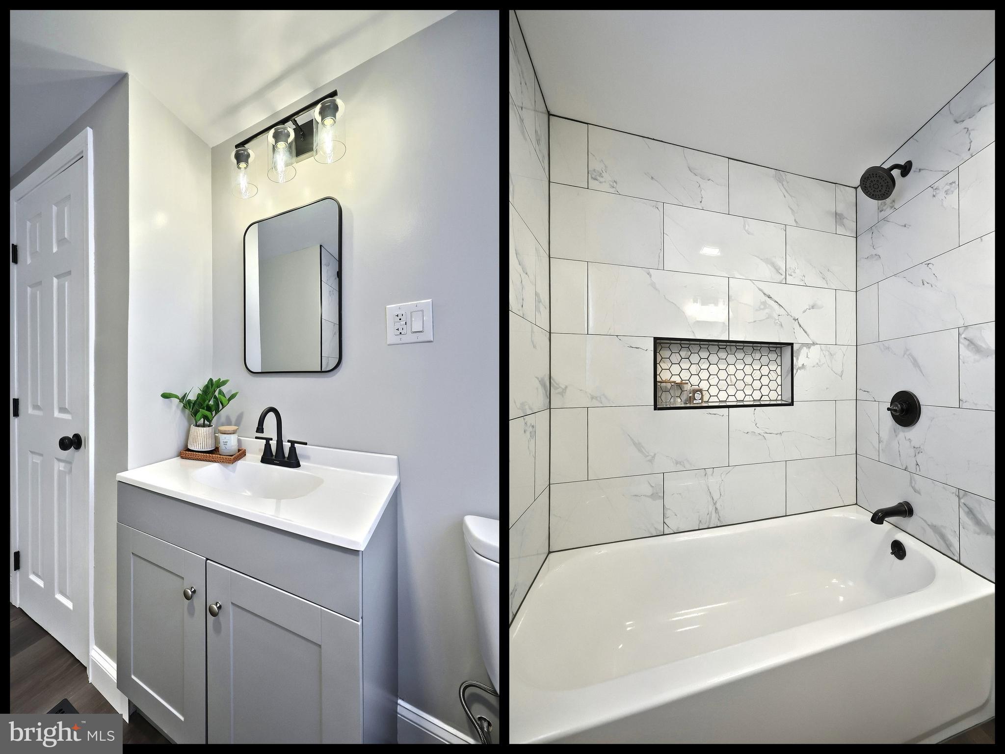 6414 Liberty Road Baltimore, MD 21207 - Photo 15 of 54 a bathroom with a tub a sink and mirror