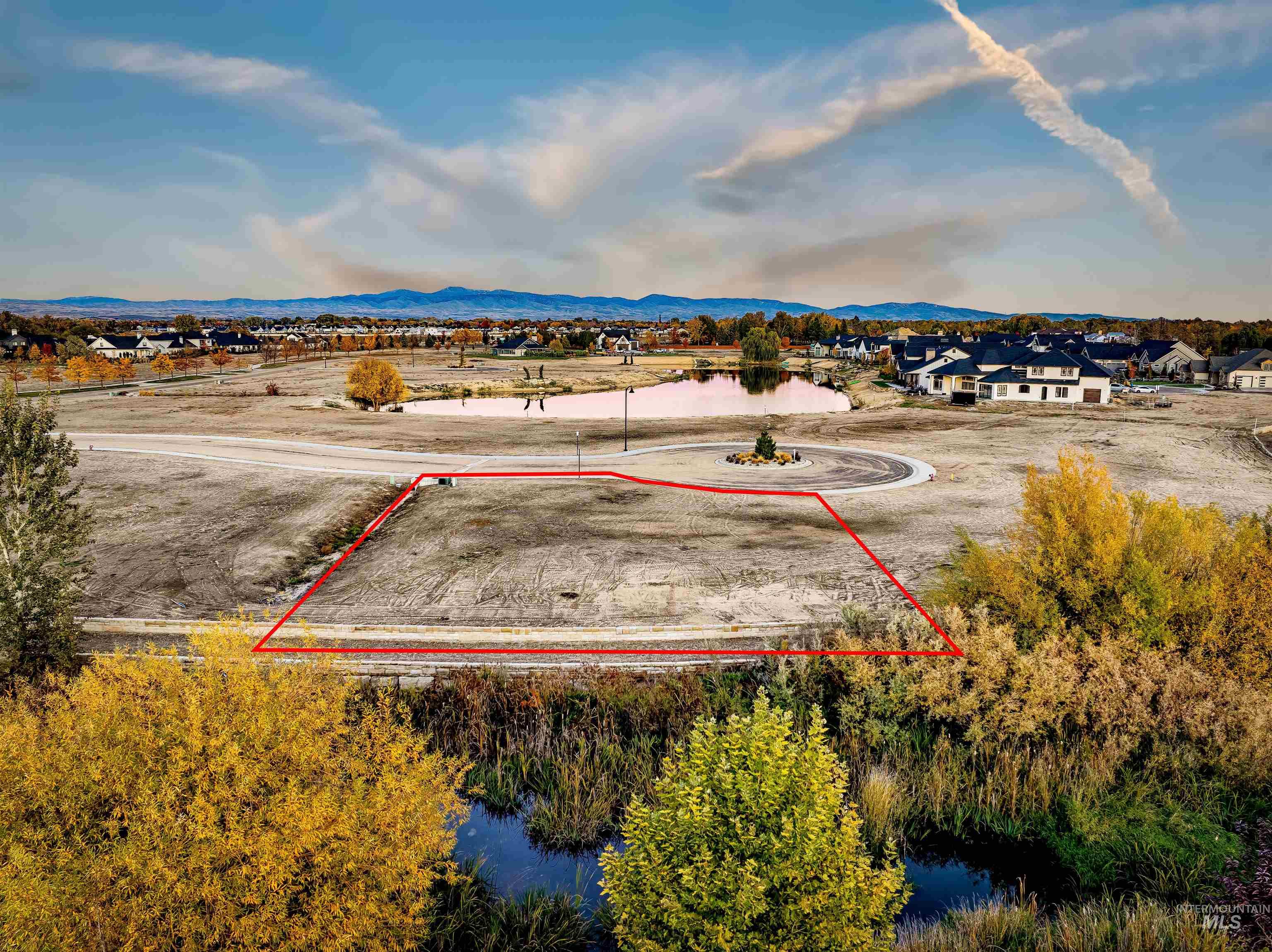 21531 Rabbit Creek Place Star, ID 83669 - Photo 14 of 17 Aerial view of property's location with property parcel outlined and a water and mountain view