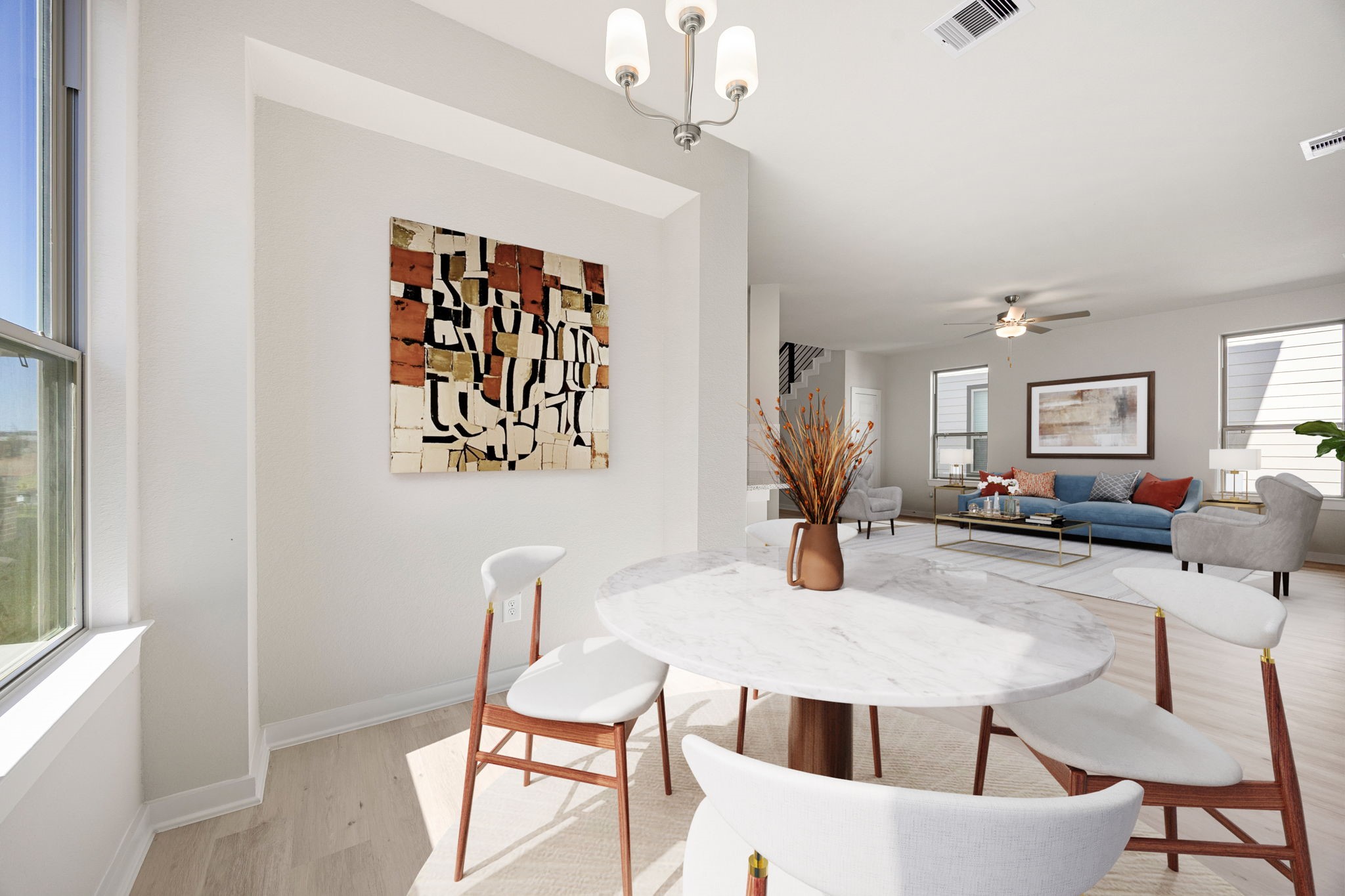 1128 Lilly Lane Bellville, TX 77418 - Photo 10 of 25 The inviting dining area is accentuated by a striking architectural niche, perfectly designed to showcase artwork or a functional dining hutch! *Virtually Staged