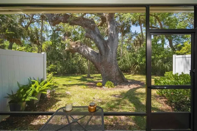 a view of swimming pool from a balcony