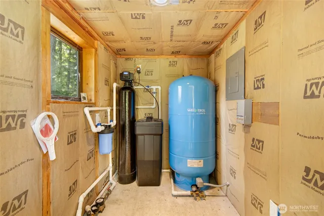 a view of a lake with a mountain in the background