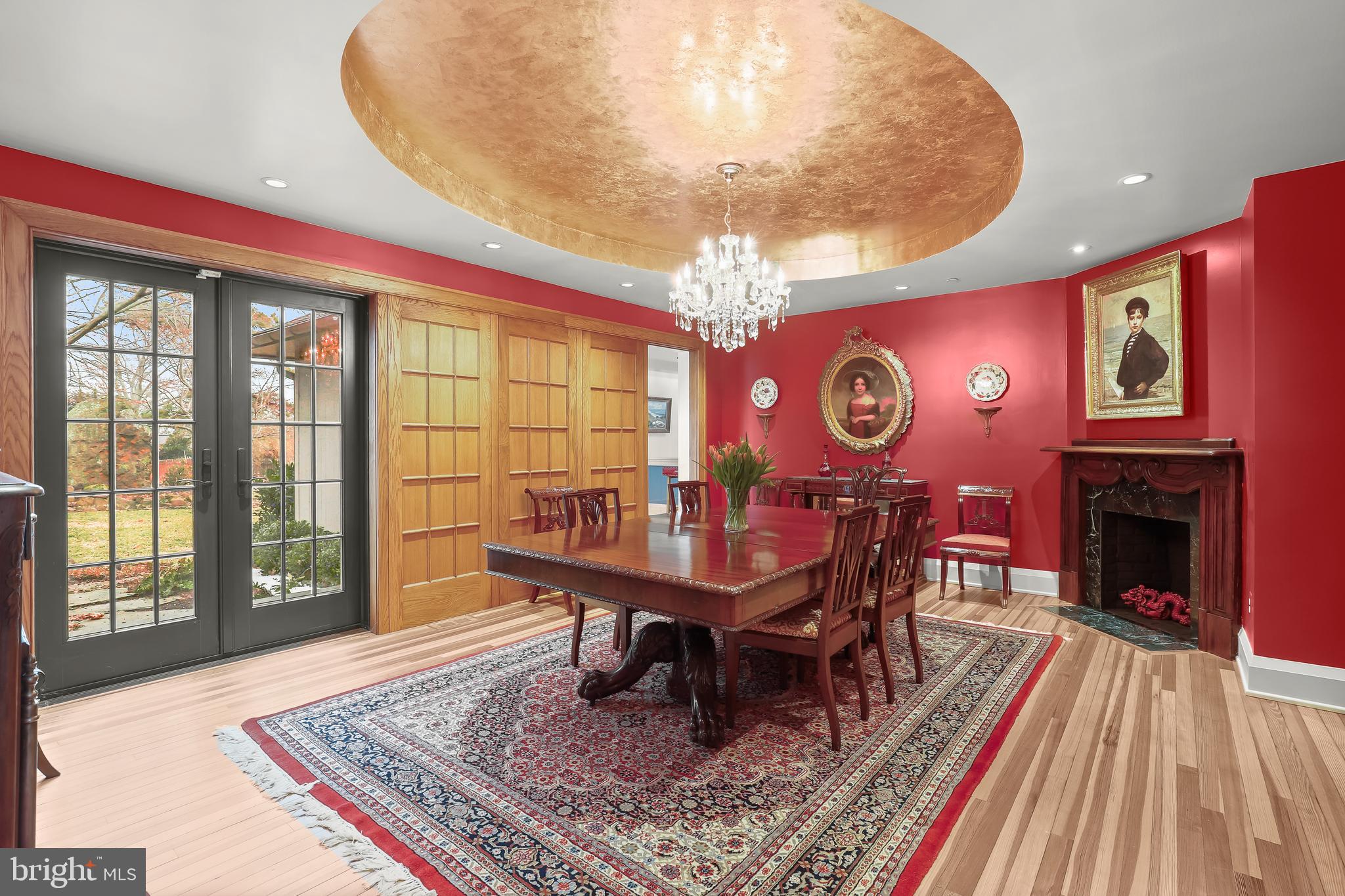 616 Cotterill Road Gibson Island, MD 21056 - Photo 19 of 54 Formal Dining Rm w/ Breathtaking Gold Leaf Ceiling