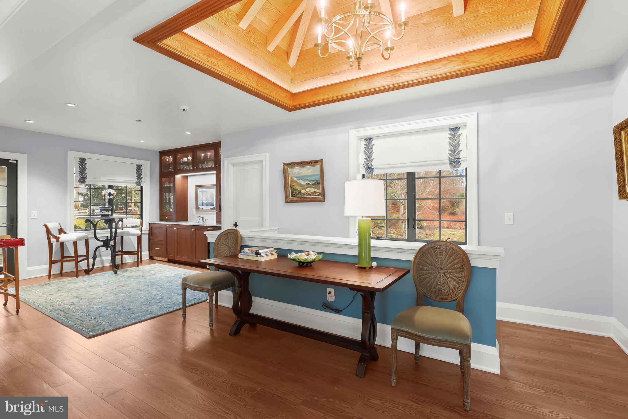 616 Cotterill Road Gibson Island, MD 21056 - Photo 27 of 54 Note Vaulted Wood Ceiling and Statement Chandelier