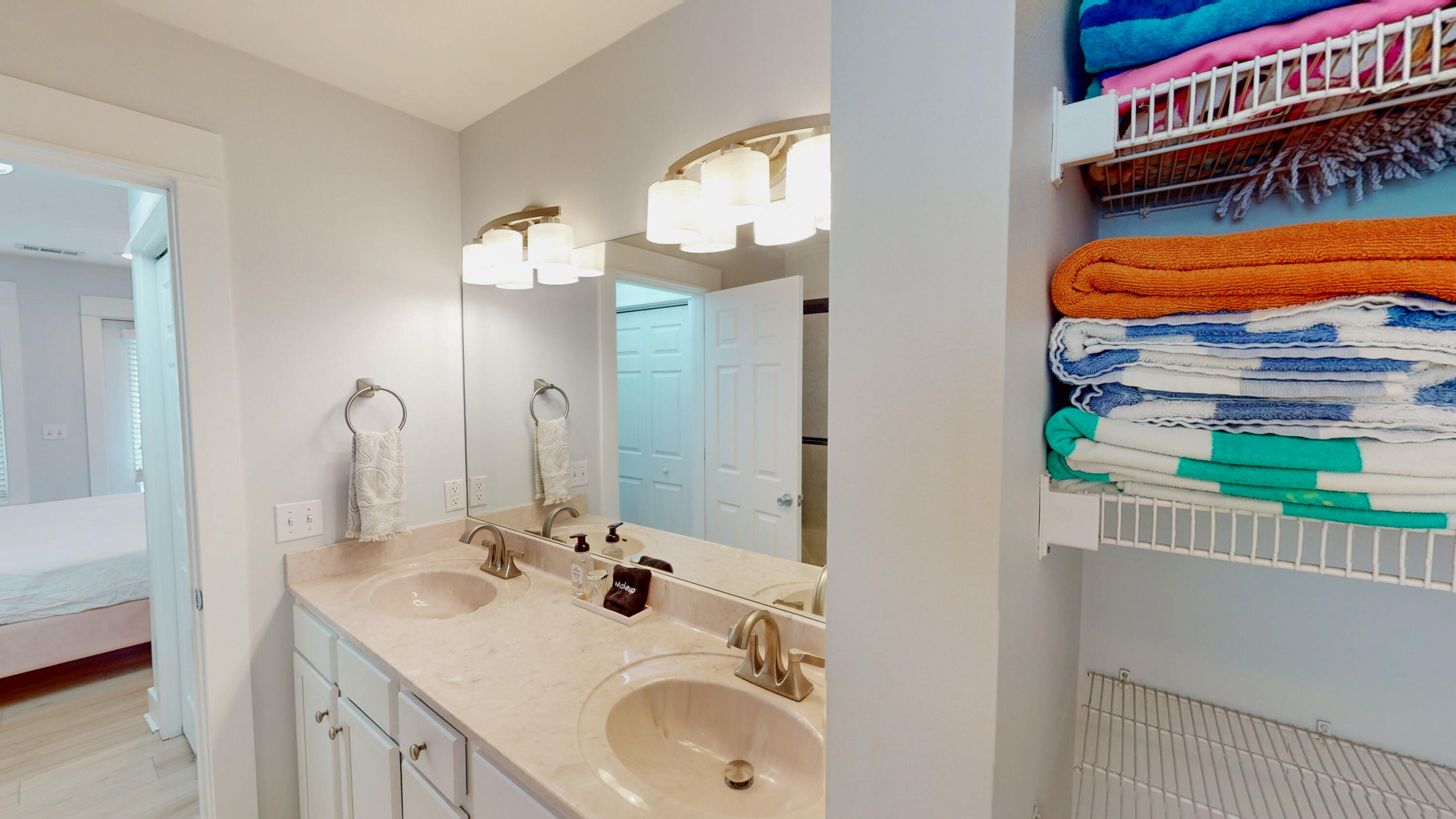249 Beach Bike Way Inlet Beach, FL 32461 - Photo 23 of 38 a bathroom with a sink and a mirror