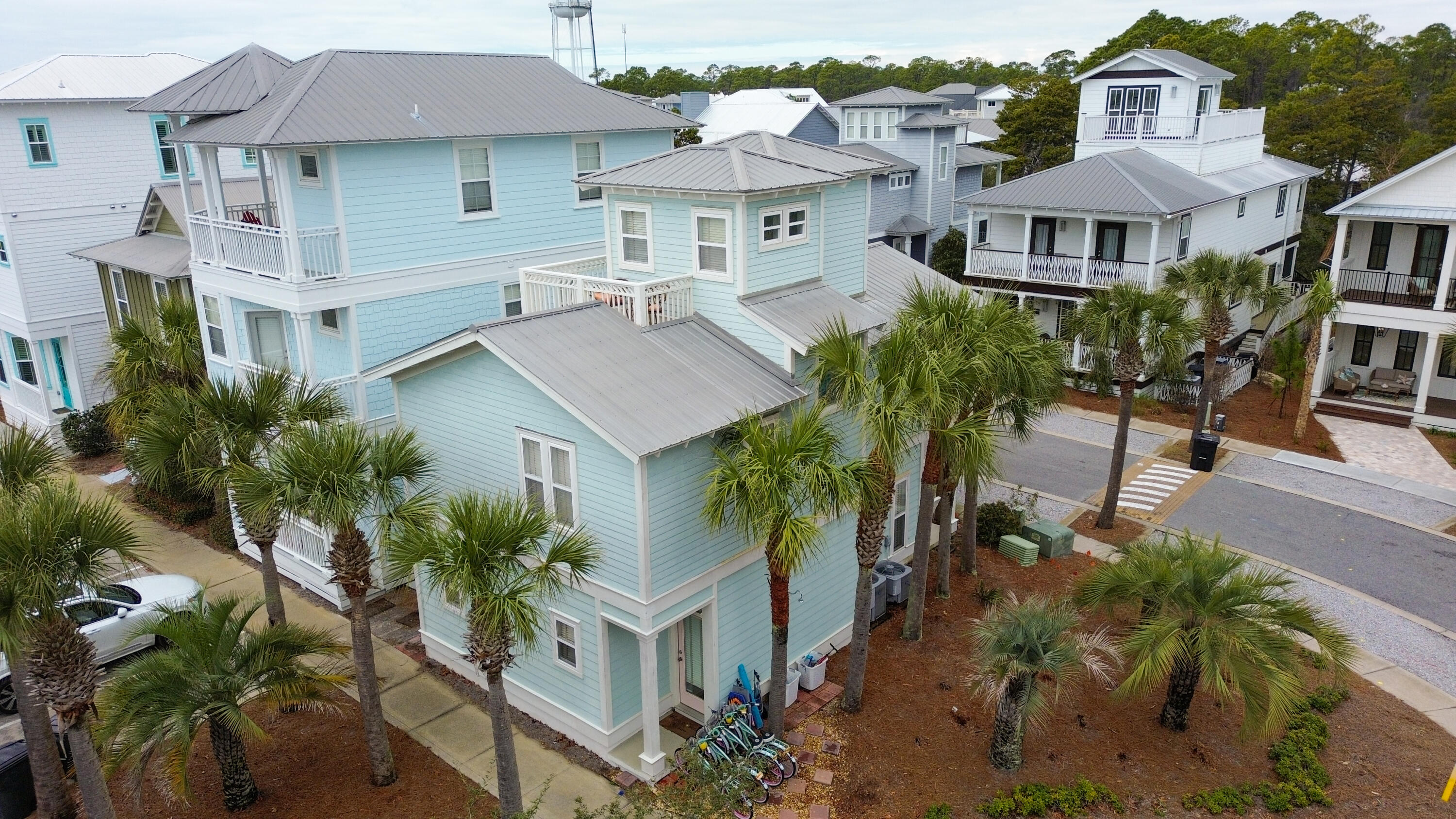 249 Beach Bike Way Inlet Beach, FL 32461 - Photo 33 of 38 a aerial view of a house with a yard and potted plants
