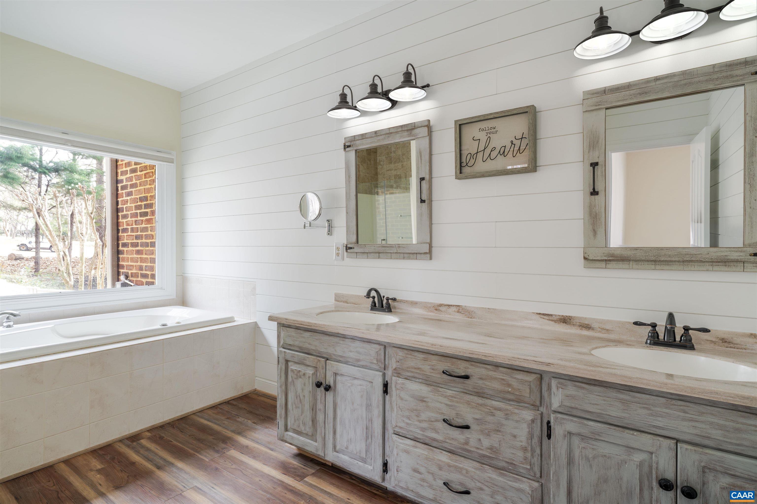 3125 Beau Mont Farm Road Charlottesville, VA 22901 - Photo 35 of 74 a bathroom with a granite countertop sink mirror and a