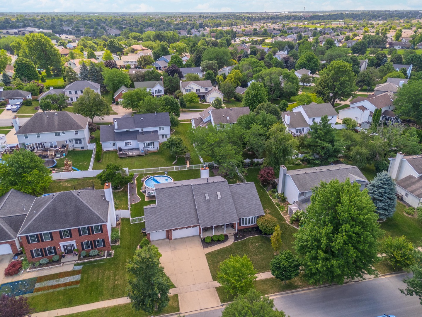 2605 Park Ridge Road Bloomington, IL 61704 - Photo 30 of 69 an aerial view of house with yard swimming pool and outdoor seating