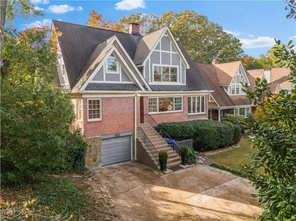 an aerial view of a house