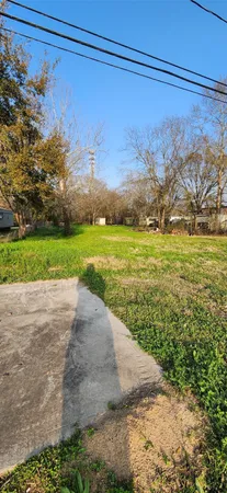a view of a yard with a mountain