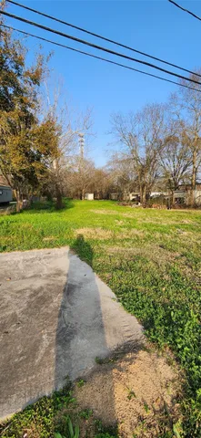a view of a yard with a mountain