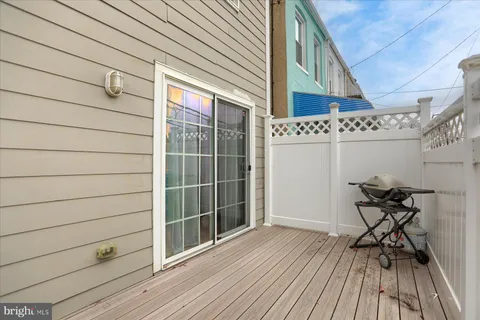 a view of a wooden deck