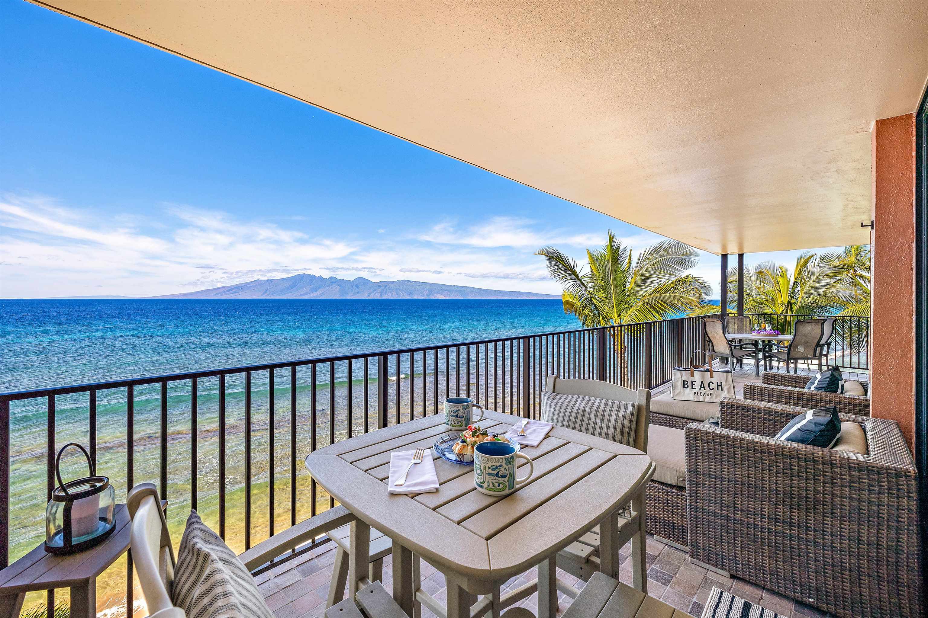 3445 Lower Honoapiilani Road, Unit 502 Lahaina, HI 96761 - Photo 41 of 50 a view of a balcony with furniture