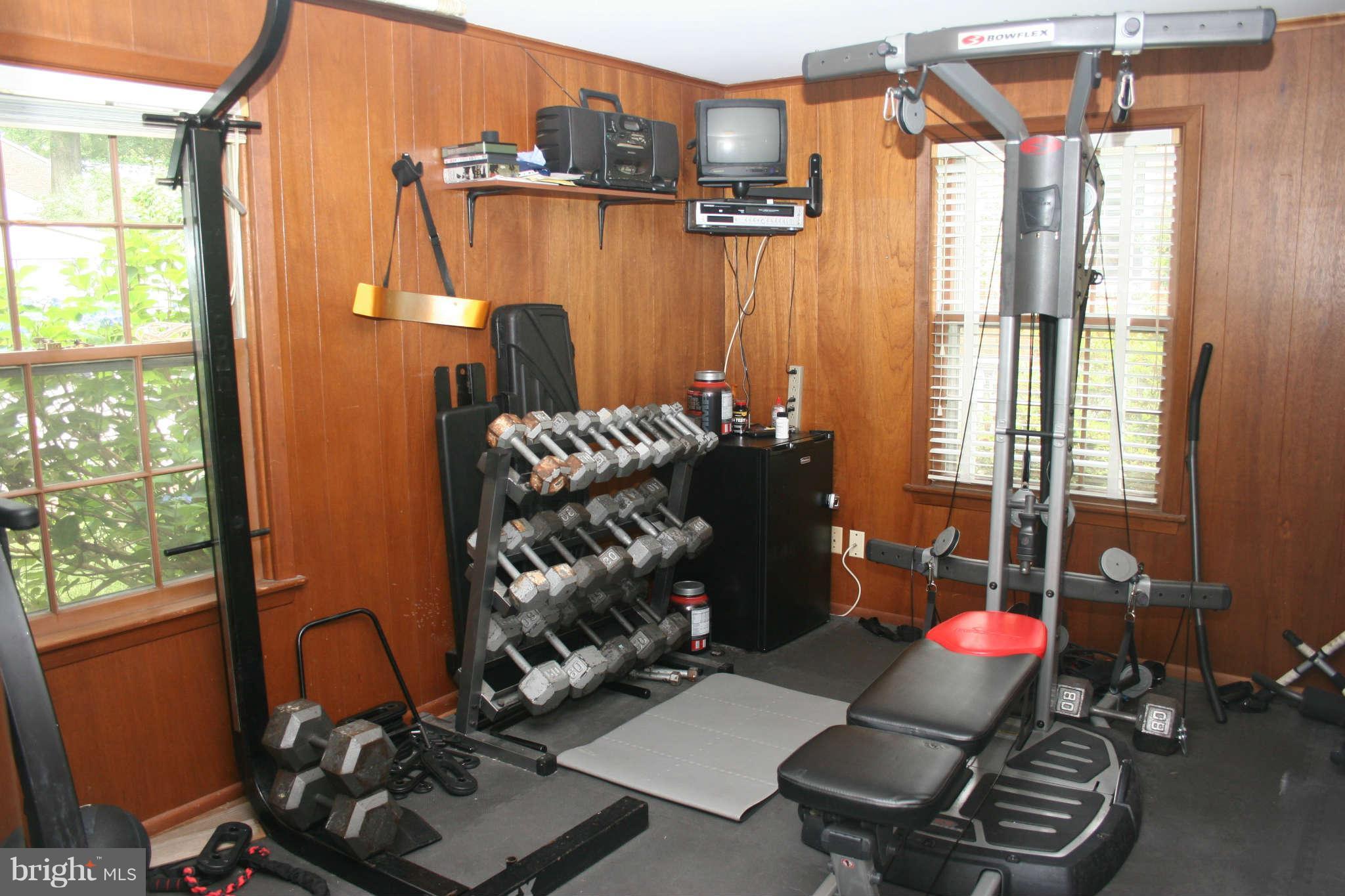 7609 Range Road Alexandria, VA 22306 - Photo 16 of 30 All Purpose Room used as a Gym overlooks Back Yard