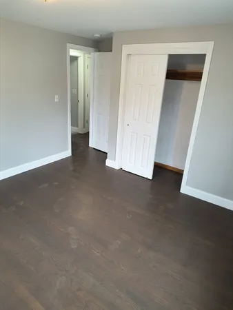 an empty room with a door