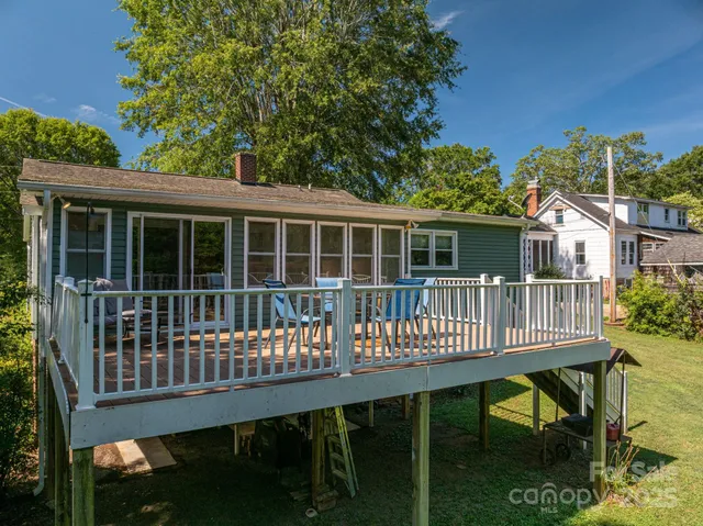 a view of a deck that has a deck