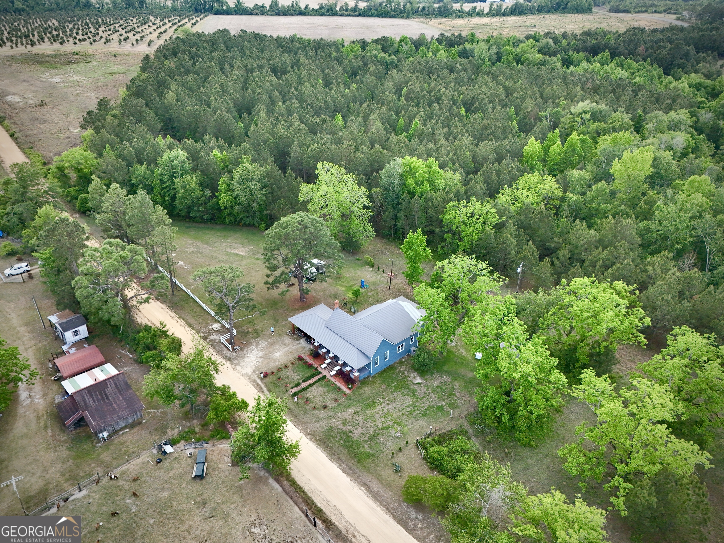 629 Bobby Fortner Road Kite, GA 31049 - Photo 58 of 63 a view of a yard and front view of a house