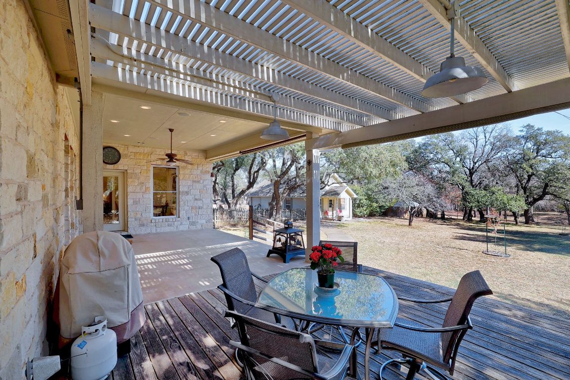 200 High River Ranch Drive Liberty Hill, TX 78642 - Photo 26 of 39 a outdoor dining space with furniture and outdoor view