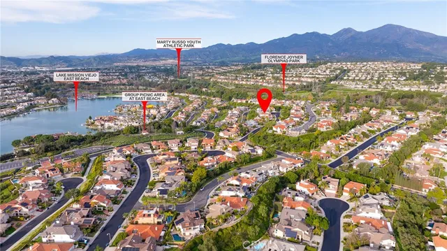 a view of city and a lake