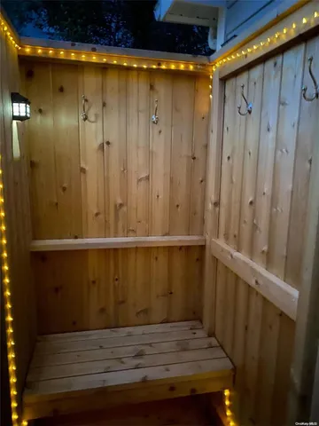 a view of wooden door