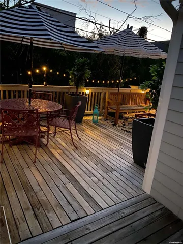 a view of a terrace with seating space