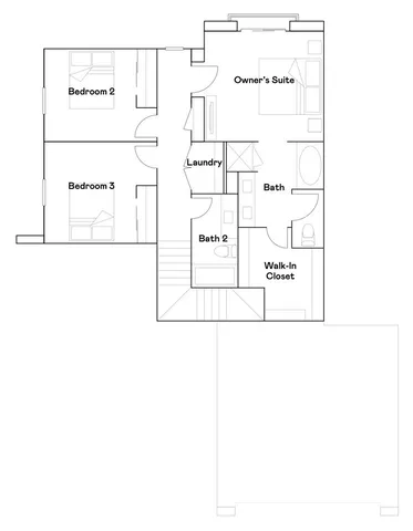 an aerial view of a house with a garden