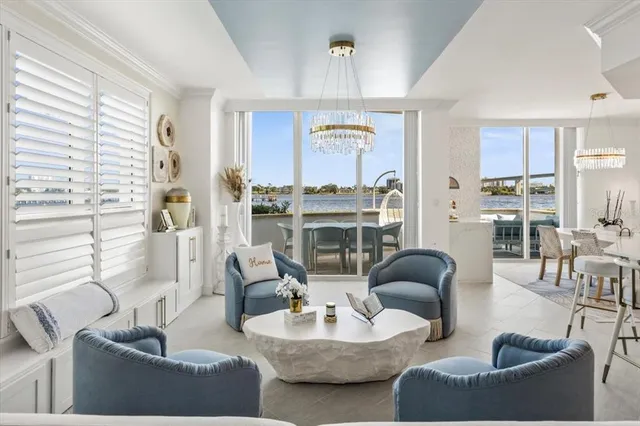 a living room with furniture and a couch