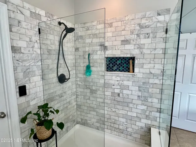 a bathroom with a shower